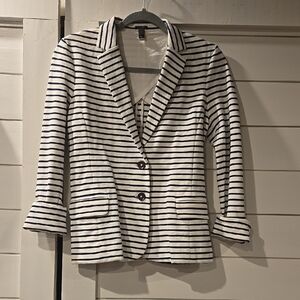 J.Crew Striped Women's Blazer - Blue and White